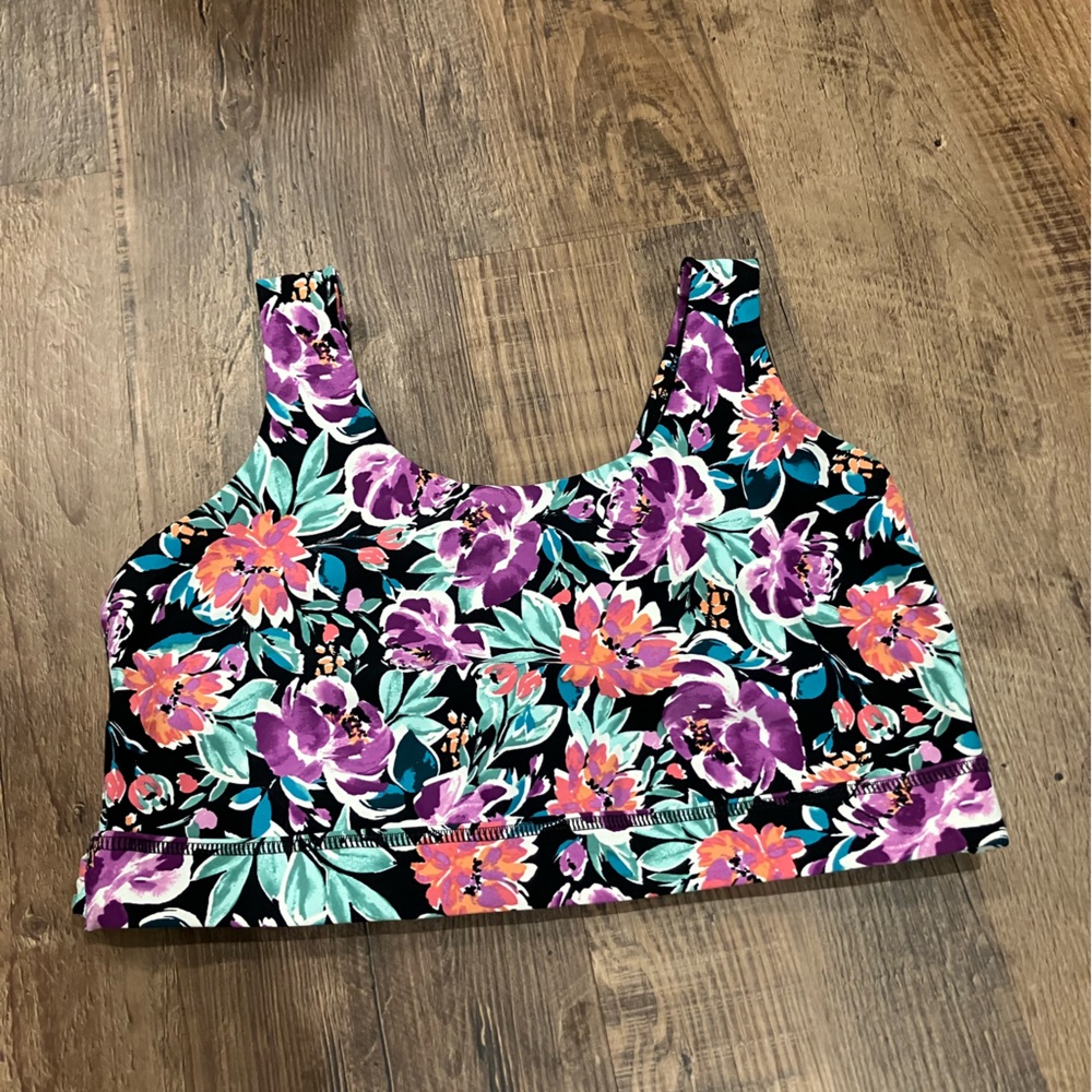 Torrid Active Floral Sports Bra - Purple and Orange